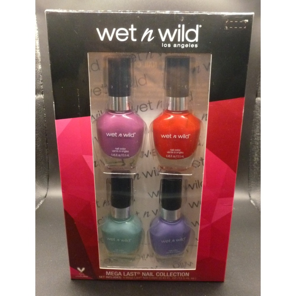 Wet n Wild ~ Megalast Nail Polish Set ~ 4 Limited Edition Colors 0.45oz ~ New